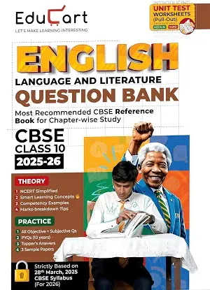 CBSE Question Bank English Class 10 by Educart – Literature, Grammar & Writing Section Practice