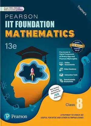 IIT Foundation Mathematics Class 8 Pearson Book Cover for JEE, NEET & Olympiad Preparation