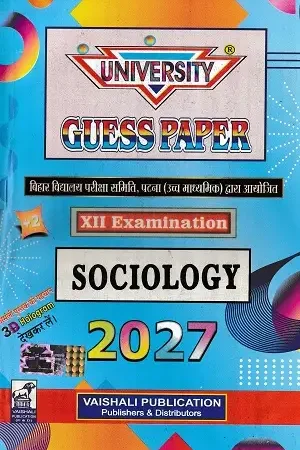 University Guess Paper Class 12 Sociology 2027 Book Cover by Vaishali Publication