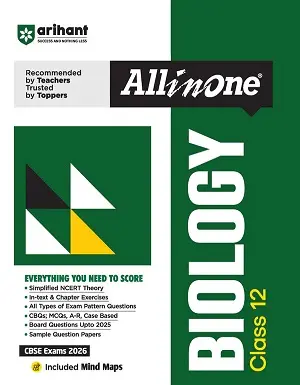 Arihant All in One Biology Class 12 CBSE 2026 Exam Guide Book Cover