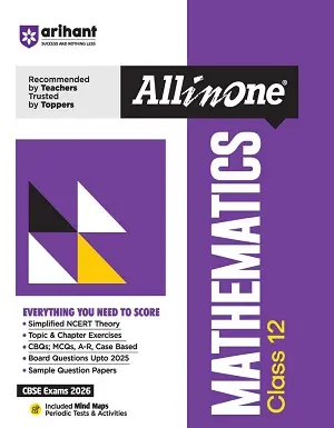 Arihant All in One Mathematics Class 12 CBSE 2026 Exam Guide Book Cover