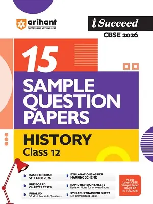 Arihant iSucceed CBSE 2026 History Class 12 book cover – 15 sample question papers based on latest CBSE syllabus and marking scheme.