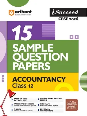 Arihant iSucceed CBSE 2026 Accountancy Class 12 book cover – 15 sample question papers based on latest CBSE syllabus and marking scheme.