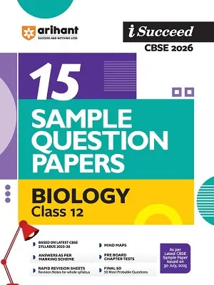 Arihant iSucceed 15 Sample Papers Biology Class 12 CBSE 2026 Book Cover