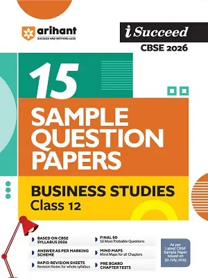 Arihant iSucceed CBSE 2026 Business Studies Class 12 book cover – 15 sample question papers based on latest CBSE syllabus and marking scheme.