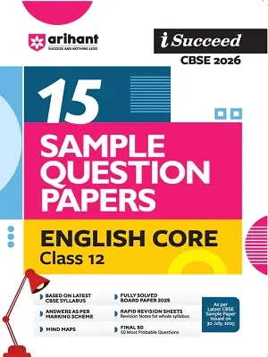 Arihant iSucceed 15 Sample Papers English Core Class 12 CBSE 2026 Book Cover