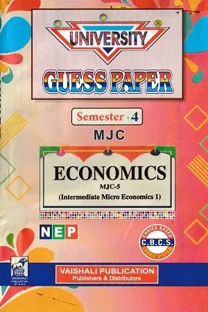 MJC Economics 5 6 7 Guess Paper Hindi Medium Semester 4 BRABU Vaishali Publication Book Cover