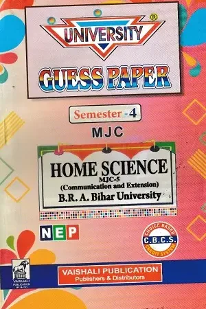 MJC Home Science 5 6 7 Guess Paper Hindi Medium Semester 4 BRABU Vaishali Publication Book Cover