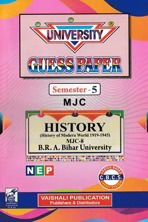 History Guess Paper Semester 5 MJC 8 9 Hindi Medium BRABU Vaishali Publication