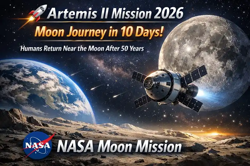 Artemis II Mission 2026: चाँद के पास इंसानों की वापसी 1 Artemis II launch 2026 NASA SLS rocket