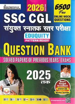SSC CGL Question Bank 2026 | Previous Year Solved Papers Till 2025 2 SSC CGL Question Bank 2026 Kiran Publication Hindi Medium Solved Papers Till 2025