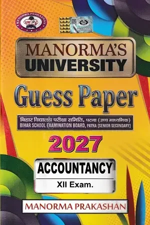 Manorma Accountancy Guess Paper Class 12 2027 book cover for Bihar Board examination preparation
